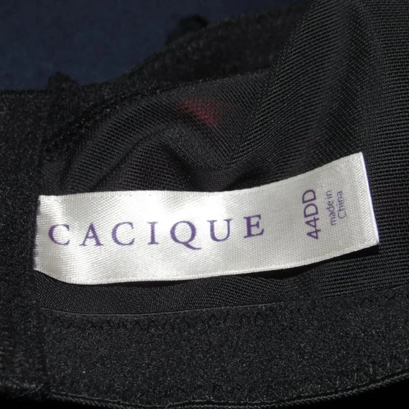 CACIQUE Lace Red Black Full Coverage Bra Size 44DD - Picture 4 of 4